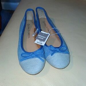 Cute Ballet Style Denium Flats Sz 7 NWT